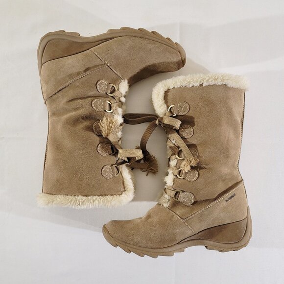 SPORTO JOJO Womens US 9.5M Suede Faux Fur Insulated Waterproof Shearling Boots - Picture 5 of 10